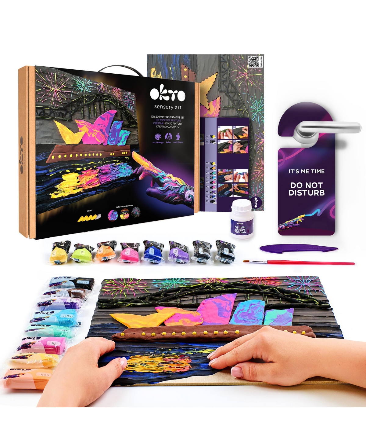 Wise Elk Okto Air-Dry Clay 3D Painting Kit – Sydney Opera House (11.8 x 15.7 in)