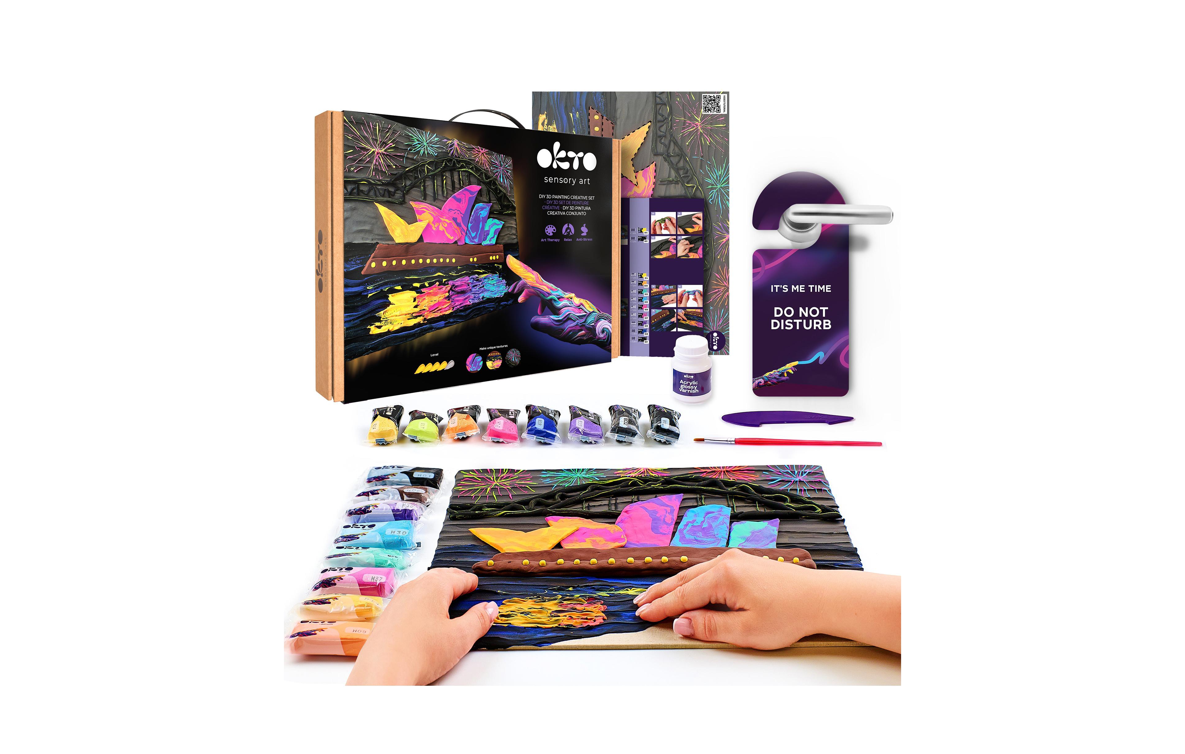 Wise Elk Okto Air-Dry Clay 3D Painting Kit – Sydney Opera House (11.8 x 15.7 in)