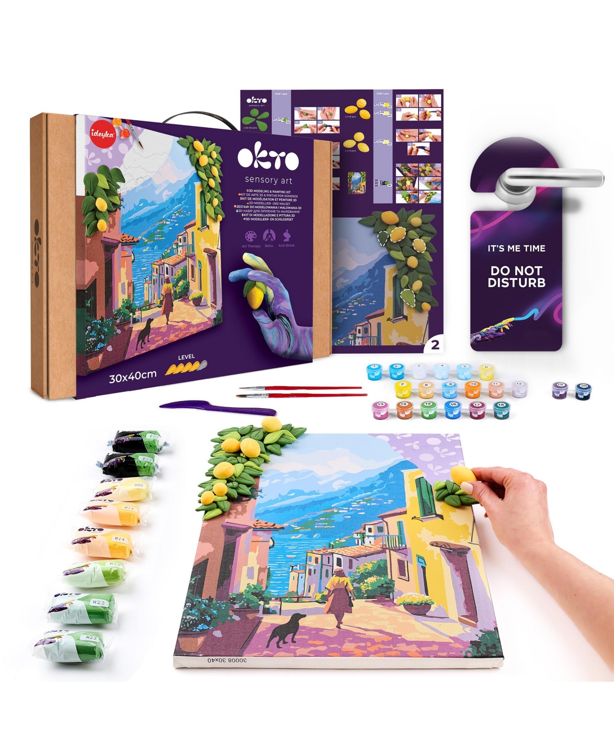 Wise Elk Okto Air-Dry Clay 3D Painting Kit – Kit Lemon Weekend (11.8 x 15.7 in)