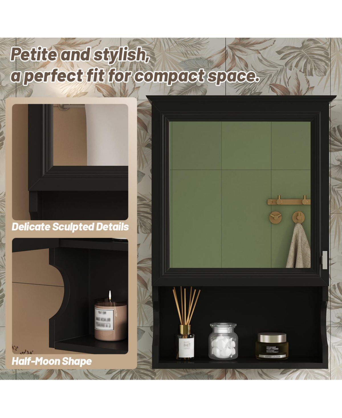 Casainc 20'' Wall Mounted Bathroom Cabinet with Mirror & Storage Door