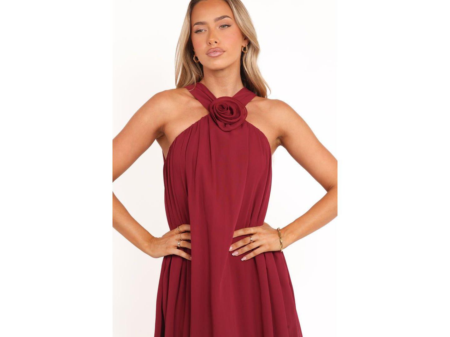 Женское платье Petal and Pup Melba Maxi Dress - Berry, цвет: Красный — фото 4