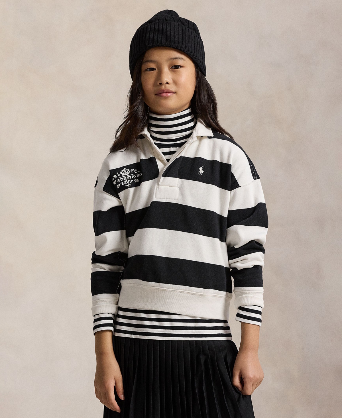 Polo Ralph Lauren Girls 7-16 Embroidered Rugby Sweatshirt