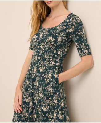 Women's Fit & Flare Scoop Midi Dress