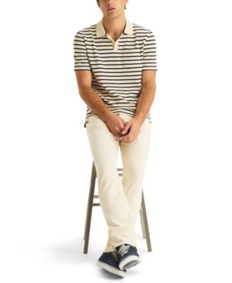 Men's Striped Short-Sleeve Polo Shirt
