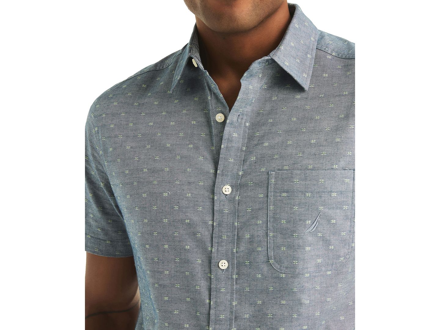 Мужская рубашка Nautica Printed Short-Sleeve, цвет: Синий — фото 3