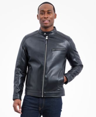 Men's Faux Leather Moto Jacket