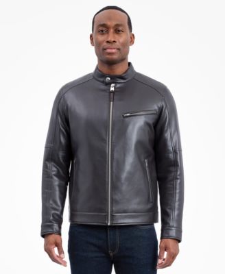 Men's Faux Leather Moto Jacket