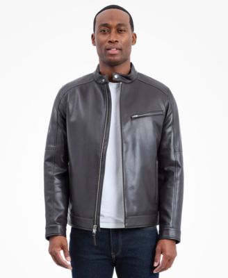 Men's Faux Leather Moto Jacket
