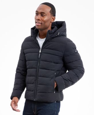 Men's Dressy Hooded Stretch Packable Jacket
