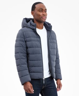 Men's Dressy Hooded Stretch Packable Jacket