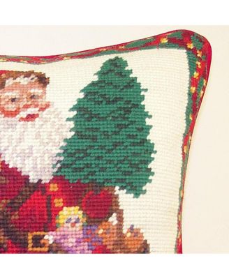 Toy Bag Needlepoint Pillow, 12" x 14"