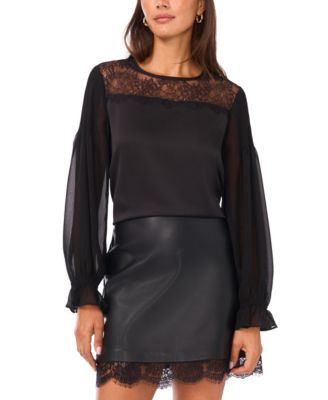 Vince Camuto - Women's Long Sleeve Front Lace Top