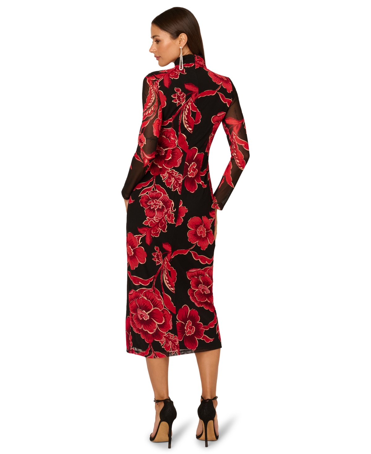 Adrianna Women's Mock Neck Ruched Maxi Dress