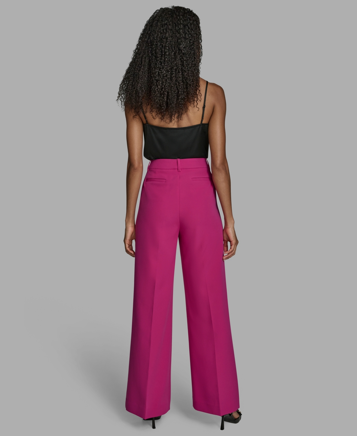 Bcbg Women's Pleated High Rise Wide Leg Pants In Pink