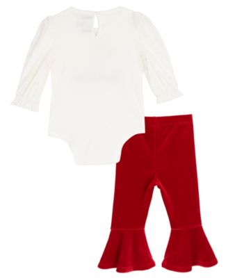 Baby Girls' Santa's Favorite Bodysuit and Leggings with Headband, 3-Piece Set