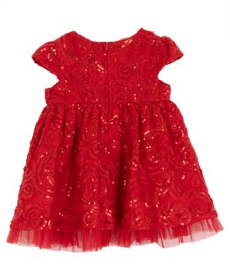 Baby Girls' Sequin Soutache Mesh Dress and Diaper Cover, 2-Piece Set