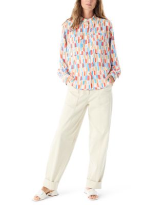 DO by Women's Printed Stand Collar Long Sleeve Top