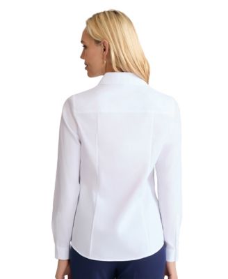 Women's Easy Care Button Up Long Sleeve Blouse 