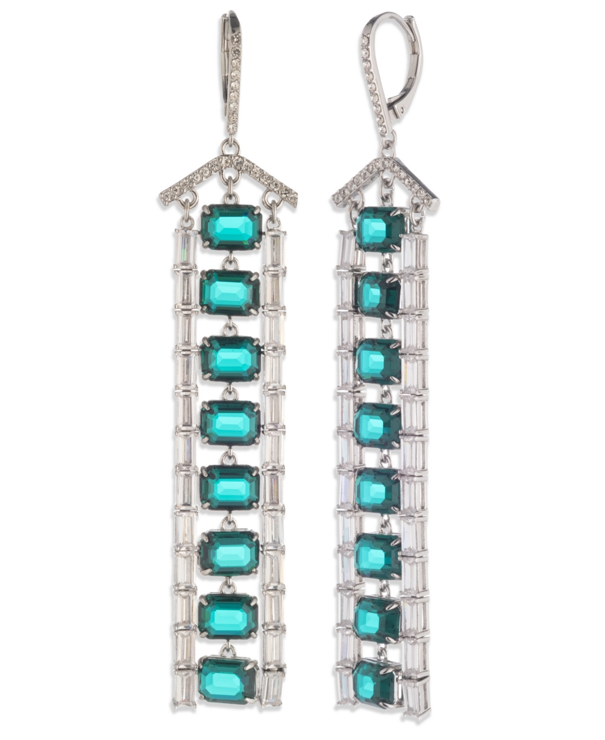 Ralph Lauren Cubic Zirconia And Epoxy Tennis Chandelier Earrings In Multi