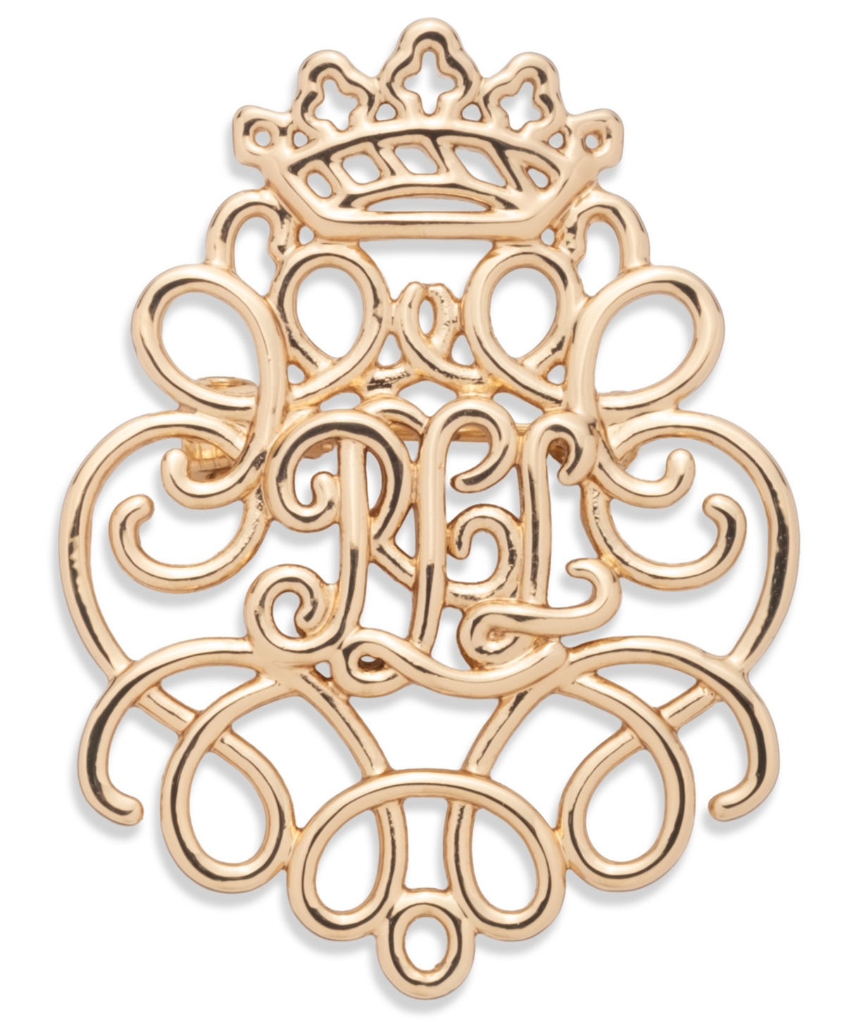 Ralph Lauren Gold-tone Polished Scroll Pin In Gold
