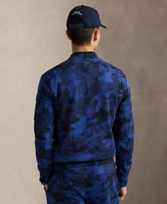 Men's Camo Double-Knit Long-Sleeve Bomber Jacket