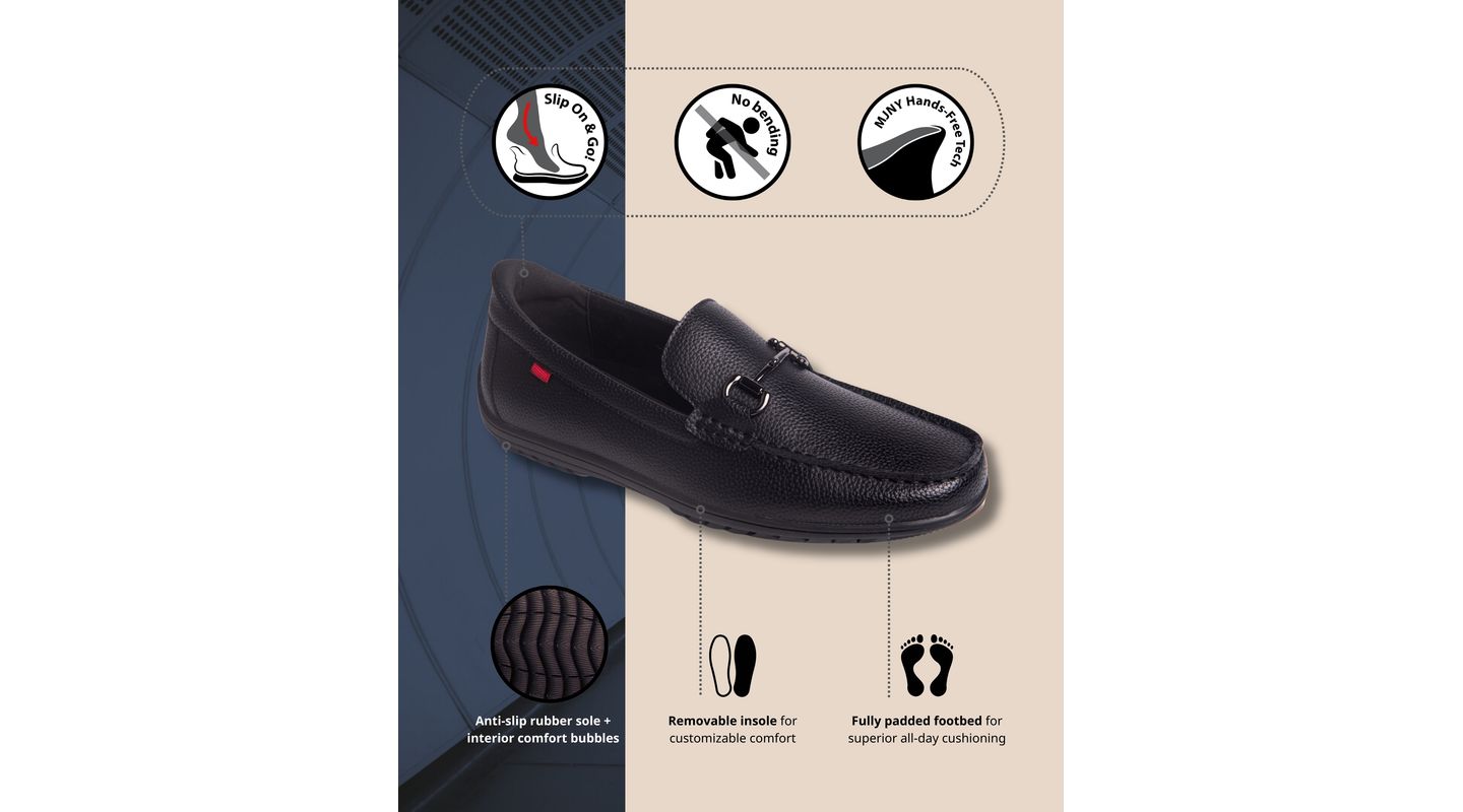 Мужские туфли Marc Joseph New York Elliot Road Hands-Free Slip On Technology Buckle, цвет: Чёрный — фото 6