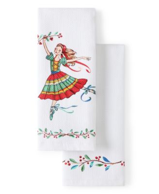 Fiesta - Ballerina Holiday Holly Spring 2-Pc. Kitchen Towel Set