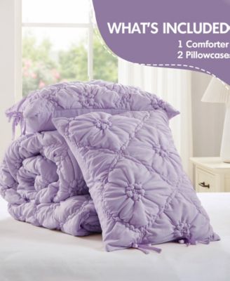 Lily Floral Embroidery 3-Pc. Comforter Set, Full/Queen
