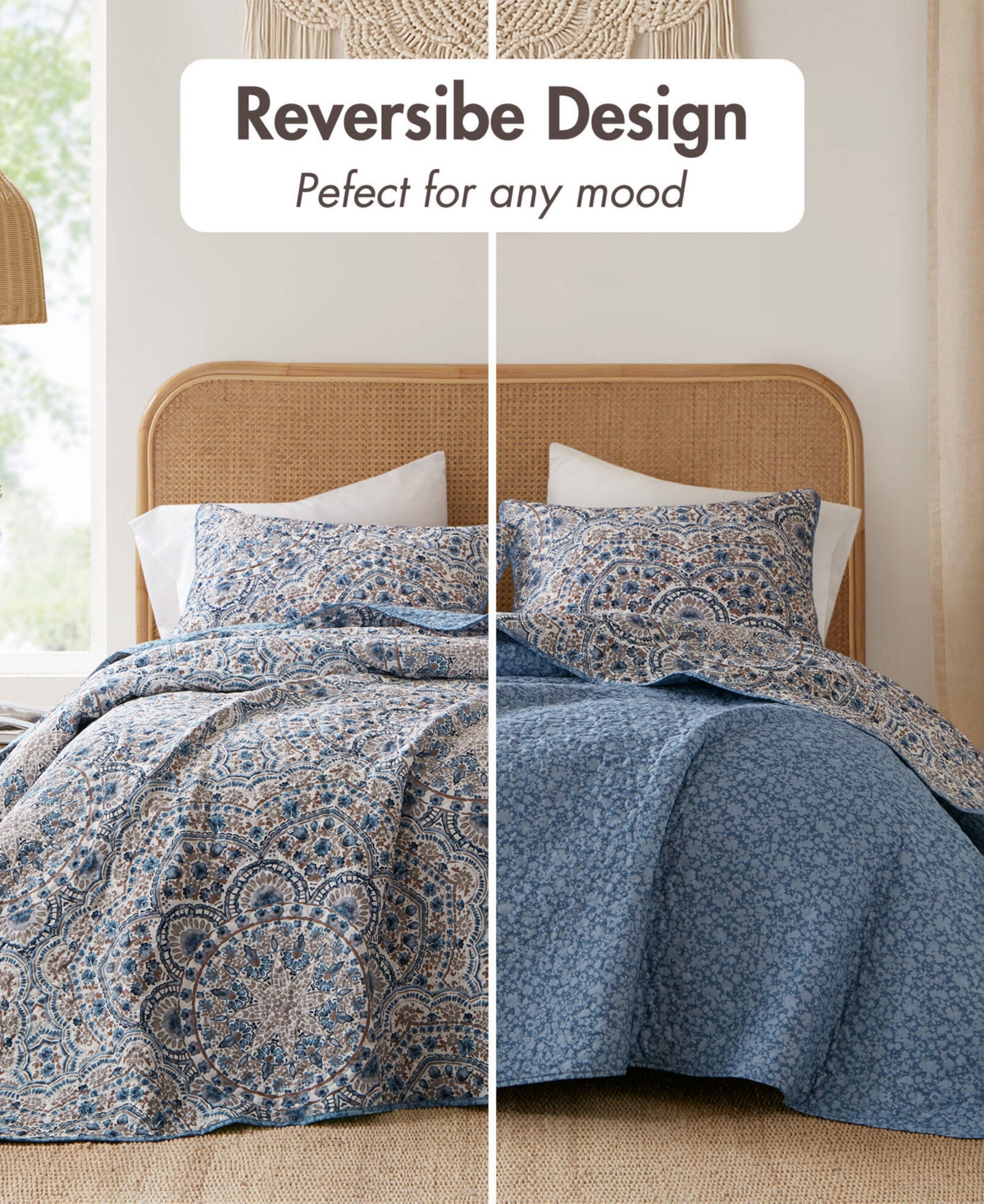 510 Design Valerie Boho Floral Reversible -Pc. Quilt Set