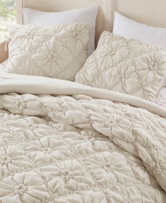 Lily Floral Embroidery 3-Pc. Comforter Set, Full/Queen