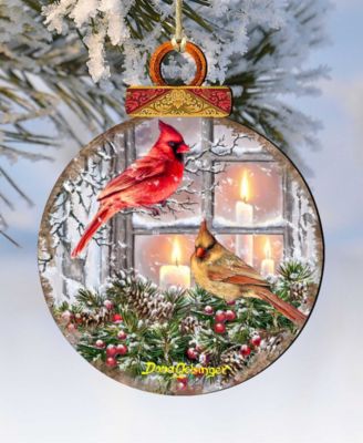 House Birds Christmas Wooden Ornament