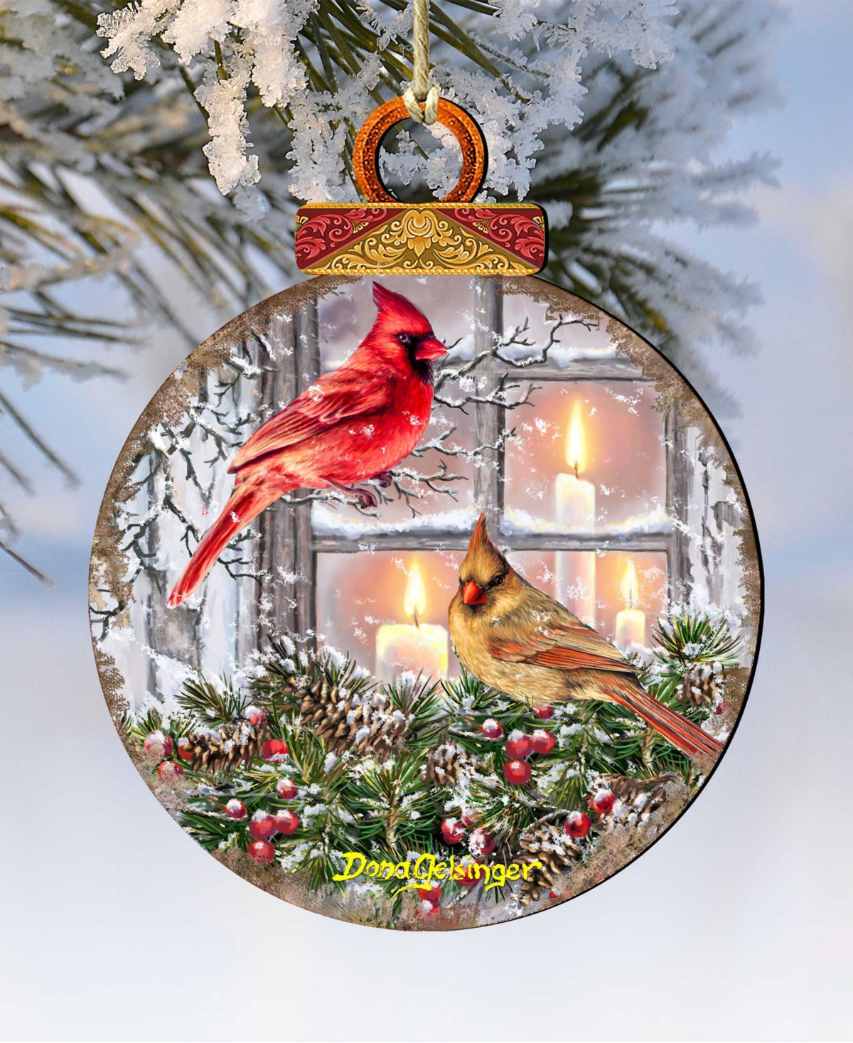 Designocracy House Birds Christmas Wood Ornament