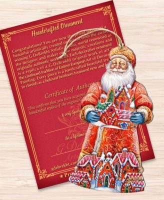 Santa's Gingerbread House Wooden Ornament