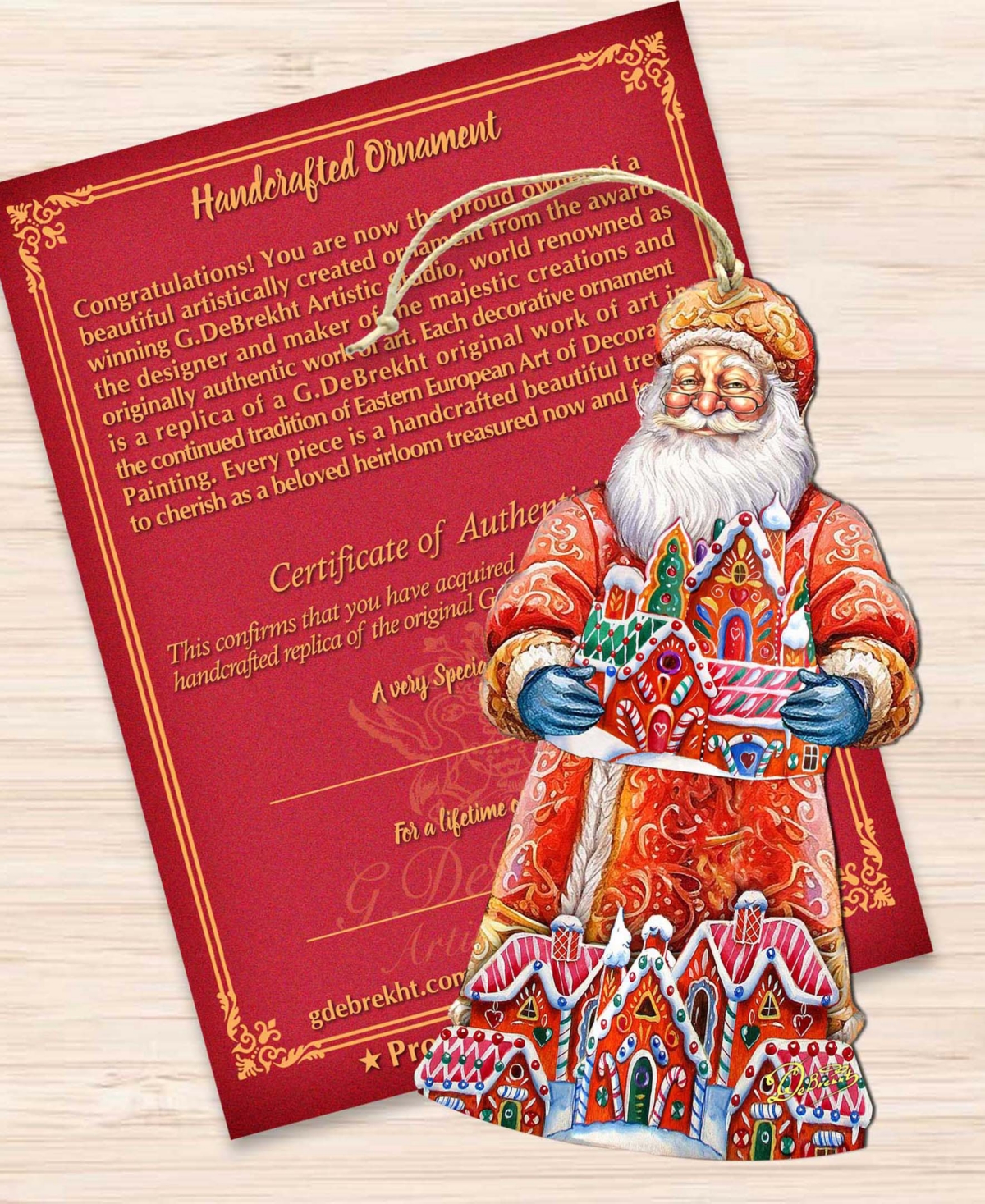 Designocracy Santa's Gingerbread House Wood Ornament