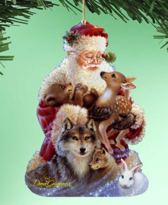 Santa Little Friends Wooden Ornament