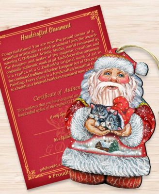 Kitten Holiday Santa Christmas Ornament