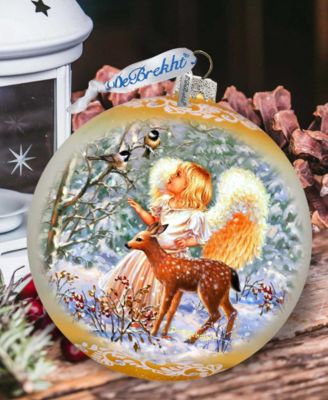 Guardian Angel Fawn LE Glass Ornament