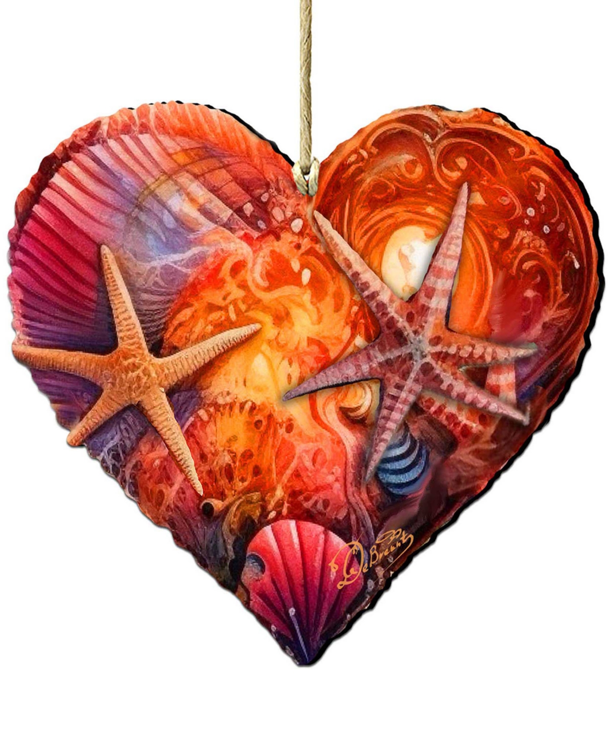 Designocracy Heart Christmas Wooden Ornament In Multi