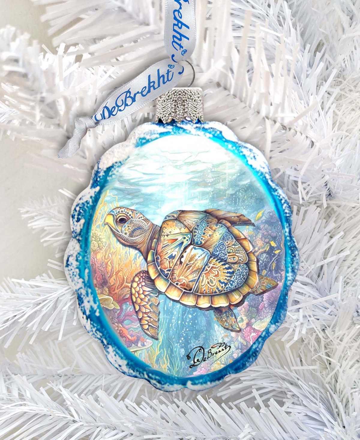 Designocracy Turtle Christmas Glass Ornaments In Multi