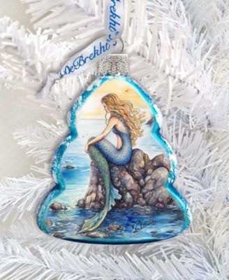 Mermaid Christmas Glass Ornament