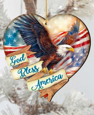 God Bless America Christmas Ornament