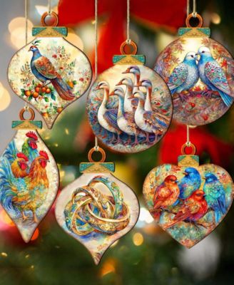 12 Days of Christmas Wooden Ornaments, Set of 12