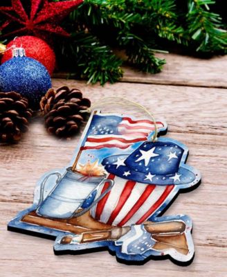 American Farmhouse Wooden Ornaments, Set of 3