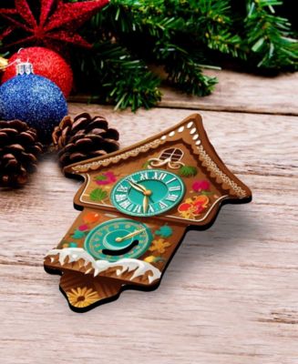 Miniature Clock Wooden Clip Ornaments, Set of 3