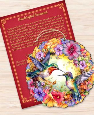 Hummingbirds Wreath Christmas Ornament