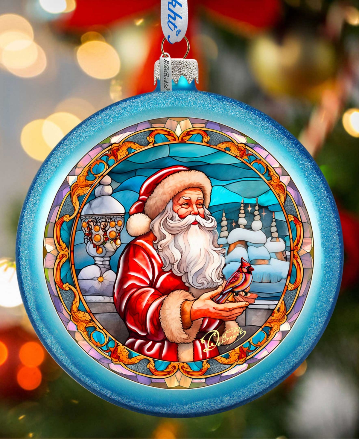 G.debrekht Santa's Red-feathered Friend Ornament In Multi