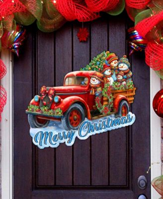 Snowman Family Truck Door Hanger