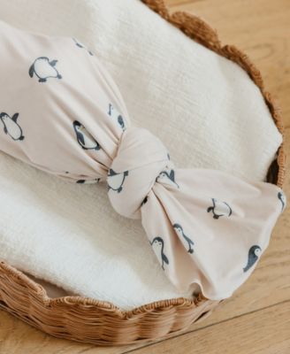 Baby Boy or Baby Girl Penguins Knit Blanket