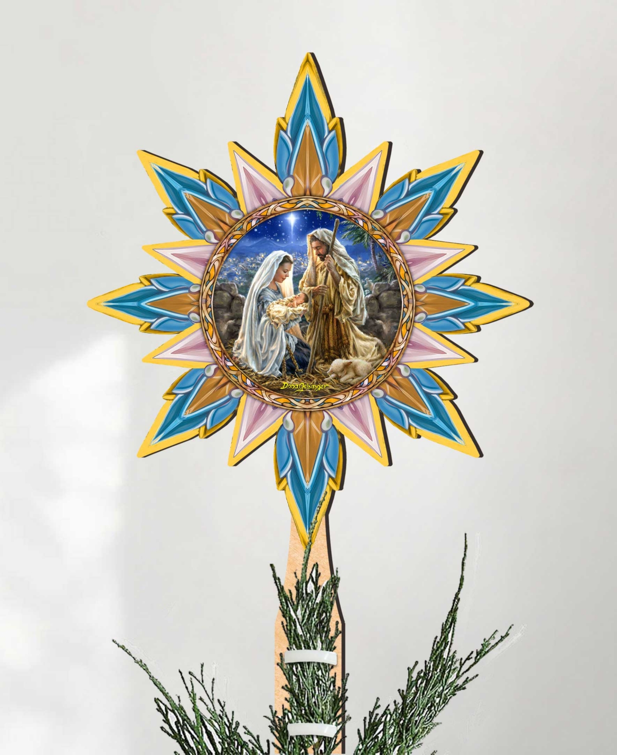 Designocracy Glory To God By D.gelsinger Tree Topper In Multi