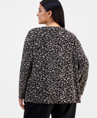 Plus Size Metallic Jacket & Top Twinset